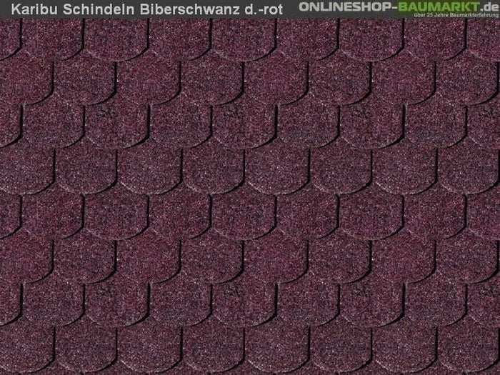 Karibu Dachschindeln Biberschwanz dunkelrot 27 Pakete