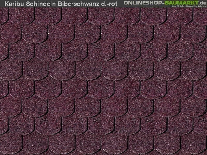 Karibu Dachschindeln Biberschwanz dunkelrot 2 Pakete