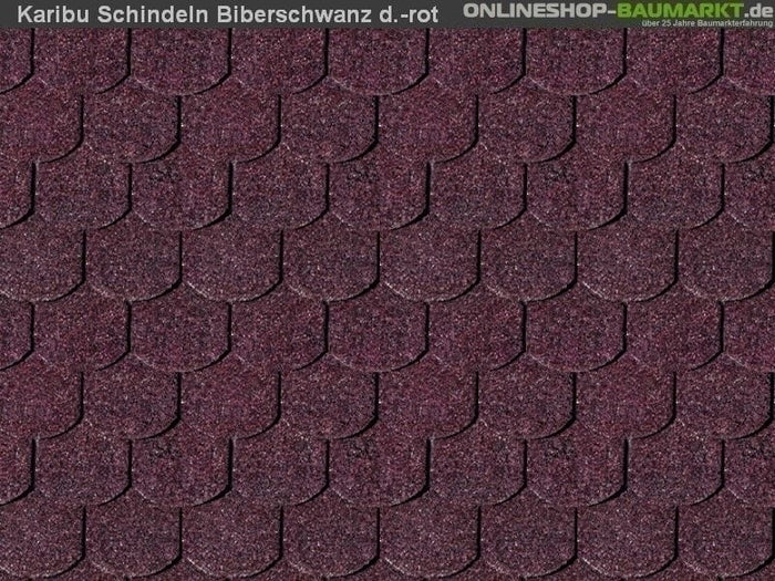 Karibu Dachschindeln Biberschwanz dunkelrot 8 Pakete