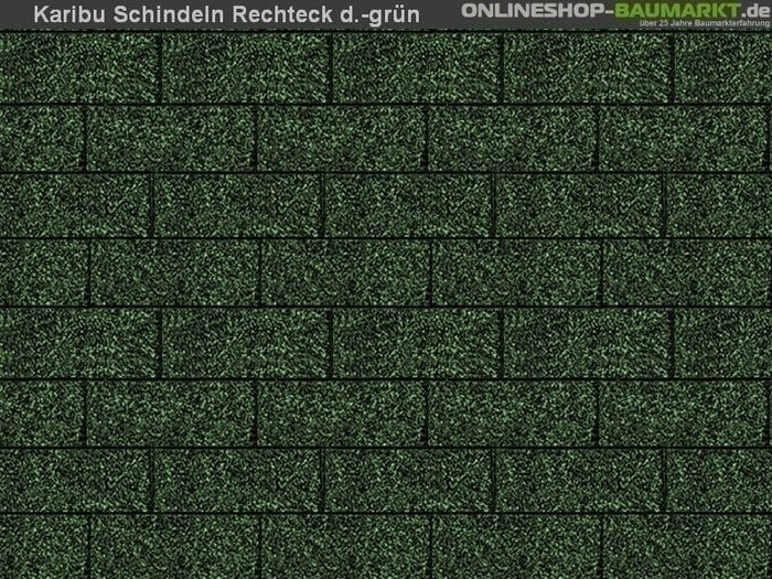 Karibu Dachschindeln Rechteck dunkelgrün 13 Pakete