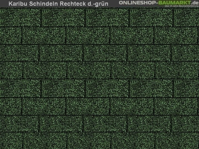 Karibu Dachschindeln Rechteck dunkelgrün 14 Pakete