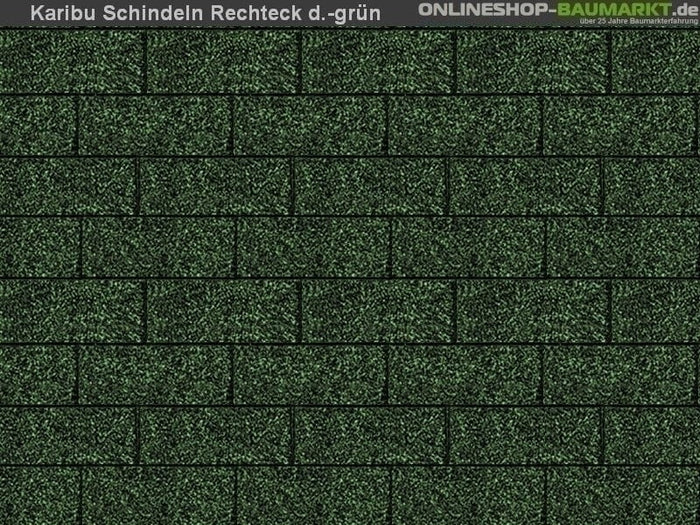 Karibu Dachschindeln Rechteck dunkelgrün 17 Pakete