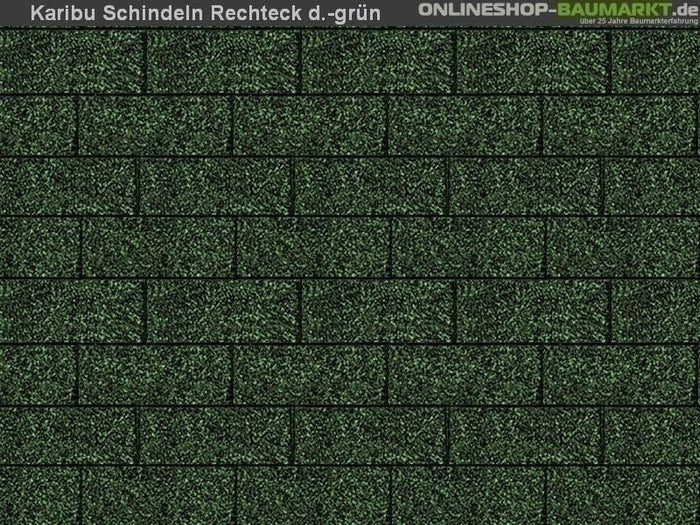Karibu Dachschindeln Rechteck dunkelgrün 19 Pakete