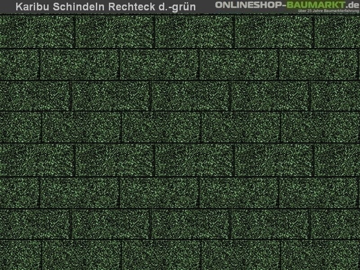Karibu Dachschindeln Rechteck dunkelgrün 21 Pakete