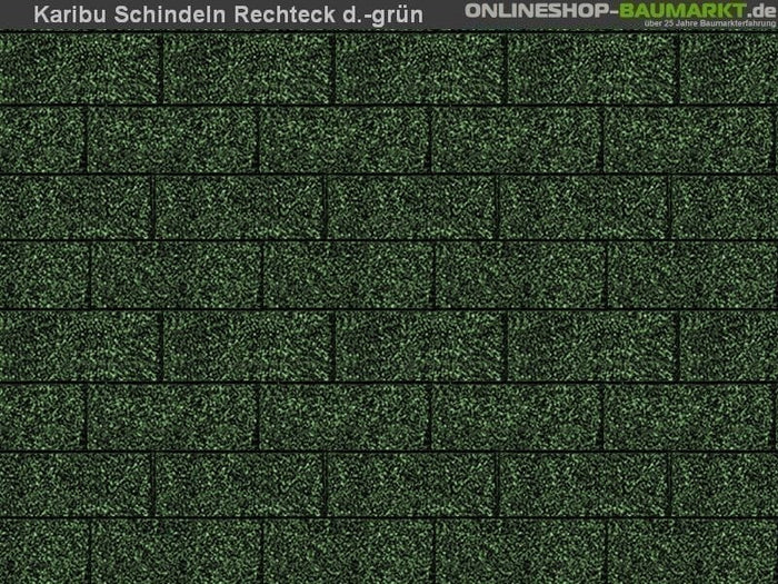 Karibu Dachschindeln Rechteck dunkelgrün 2 Pakete
