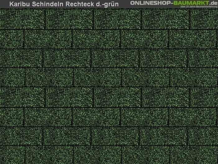 Karibu Dachschindeln Rechteck dunkelgrün 4 Pakete