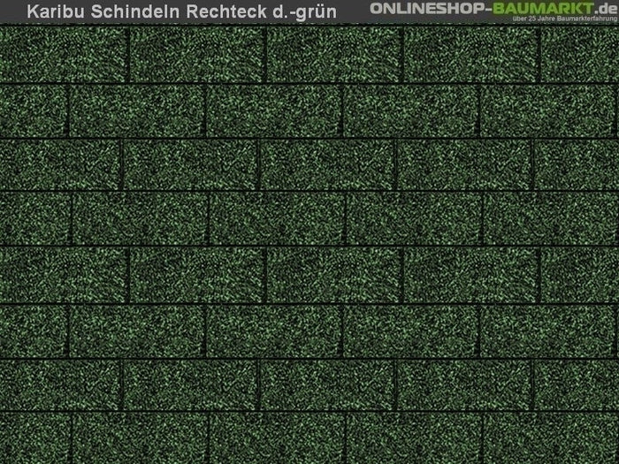 Karibu Dachschindeln Rechteck dunkelgrün 7 Pakete