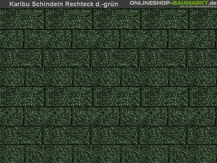 Karibu Dachschindeln Rechteck dunkelgrün 8 Pakete