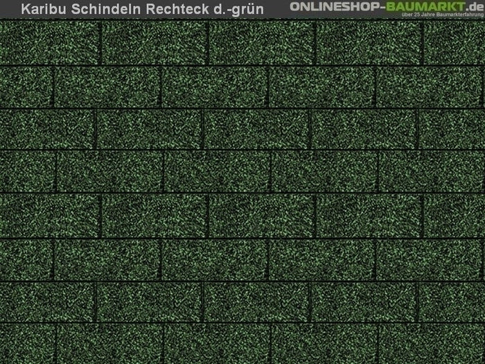 Karibu Dachschindeln Rechteck dunkelgrün 9 Pakete
