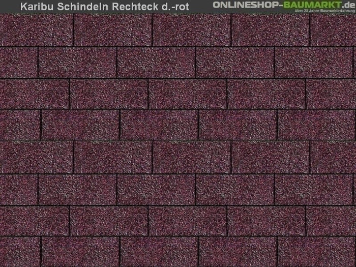 Karibu Dachschindeln Rechteck dunkelrot 11 Pakete