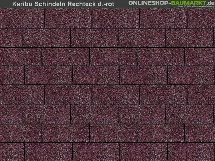 Karibu Dachschindeln Rechteck dunkelrot 12 Pakete