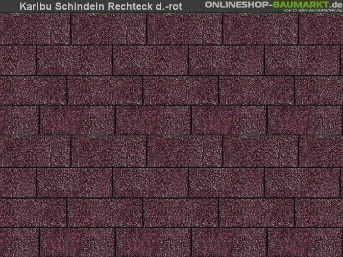 Karibu Dachschindeln Rechteck dunkelrot 15 Pakete