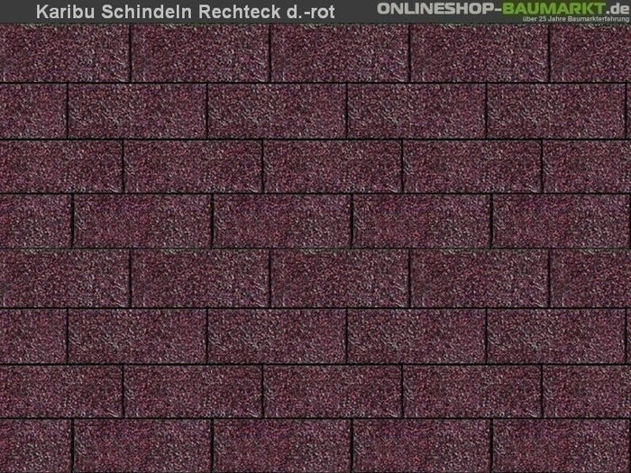 Karibu Dachschindeln Rechteck dunkelrot 16 Pakete