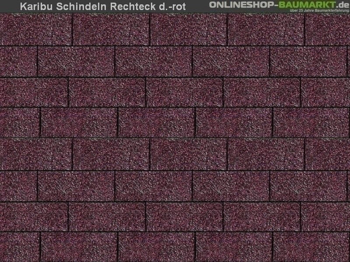 Karibu Dachschindeln Rechteck dunkelrot 17 Pakete