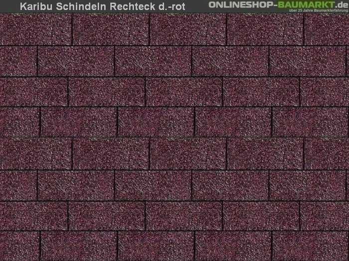 Karibu Dachschindeln Rechteck dunkelrot 18 Pakete