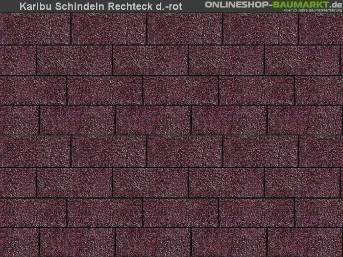 Karibu Dachschindeln Rechteck dunkelrot 21 Pakete