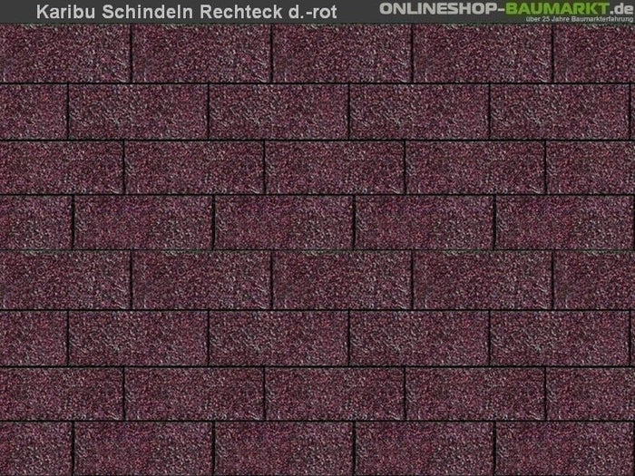 Karibu Dachschindeln Rechteck dunkelrot 7 Pakete