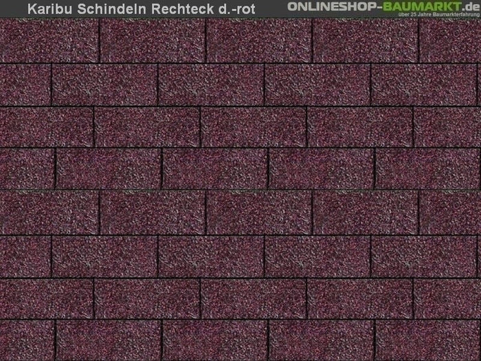 Karibu Dachschindeln Rechteck dunkelrot 9 Pakete
