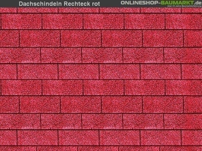 Karibu Dachschindeln Rechteck rot 21 Pakete