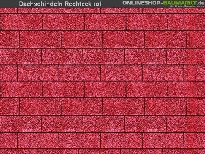 Karibu Dachschindeln Rechteck rot 27 Pakete