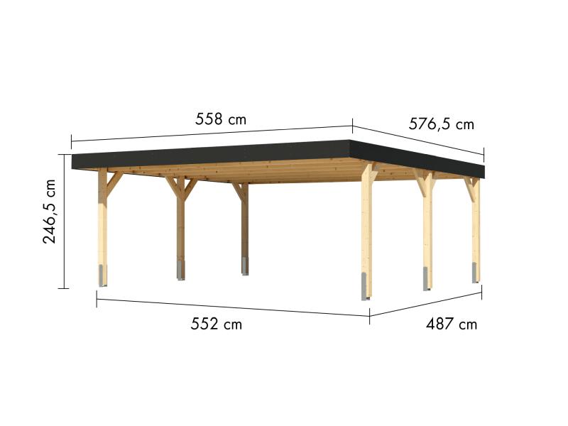 Karibu Doppelcarport Leimholz 1