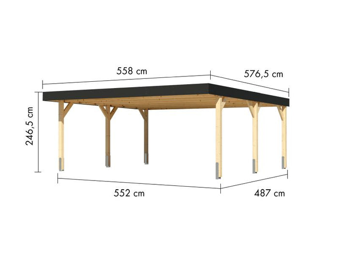 Karibu Doppelcarport Leimholz 1