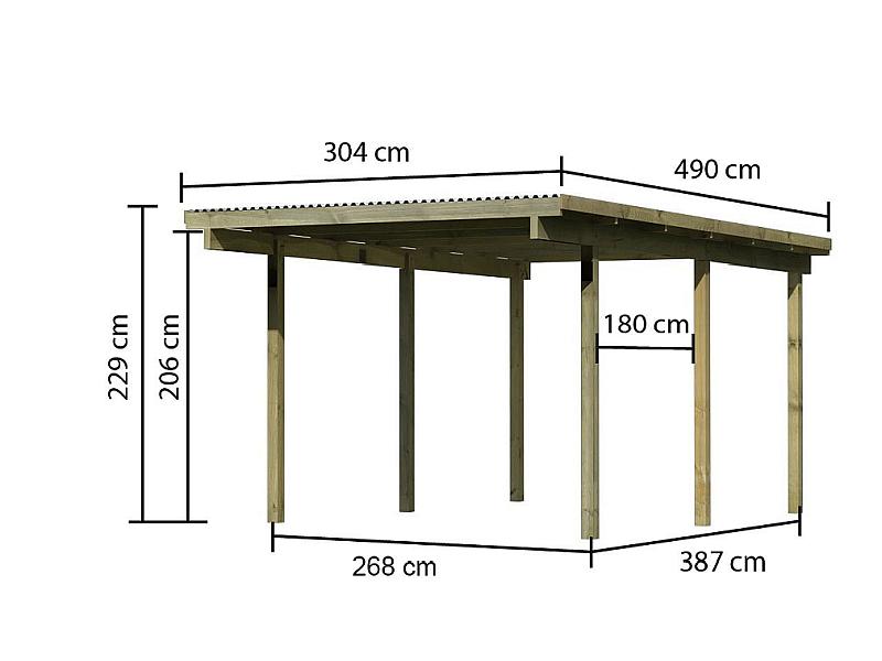 Karibu Einzelcarport ECO 1 Variante A kdi