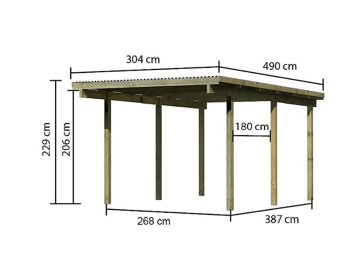 Karibu Einzelcarport ECO 1 Variante A kdi