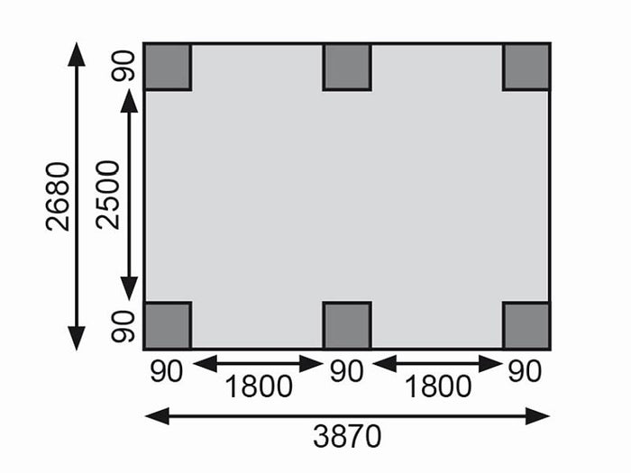 Karibu Einzelcarport ECO 1 Variante B kdi