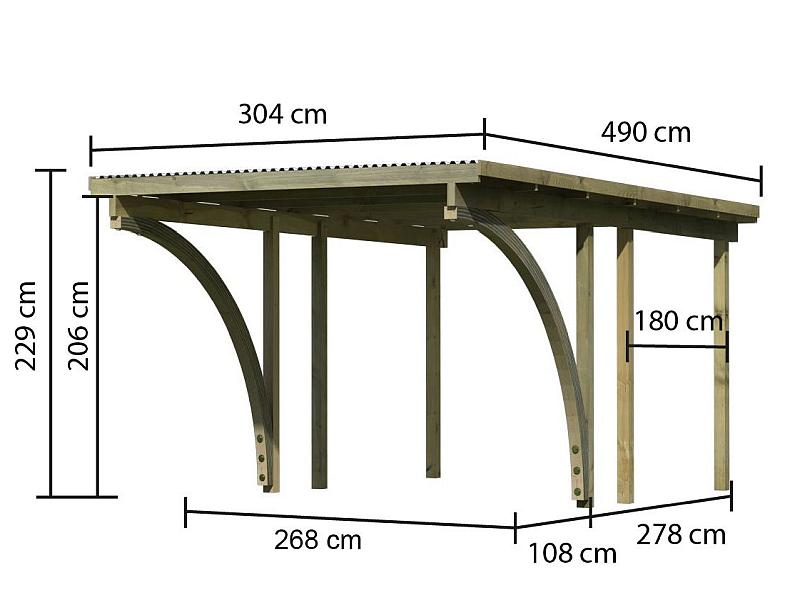 Karibu Einzelcarport ECO 1 Variante C kdi