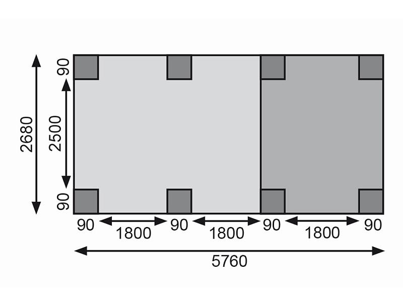 Karibu Einzelcarport ECO 2 Variante A kdi