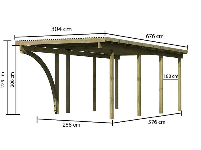 Karibu Einzelcarport ECO 2 Variante B kdi