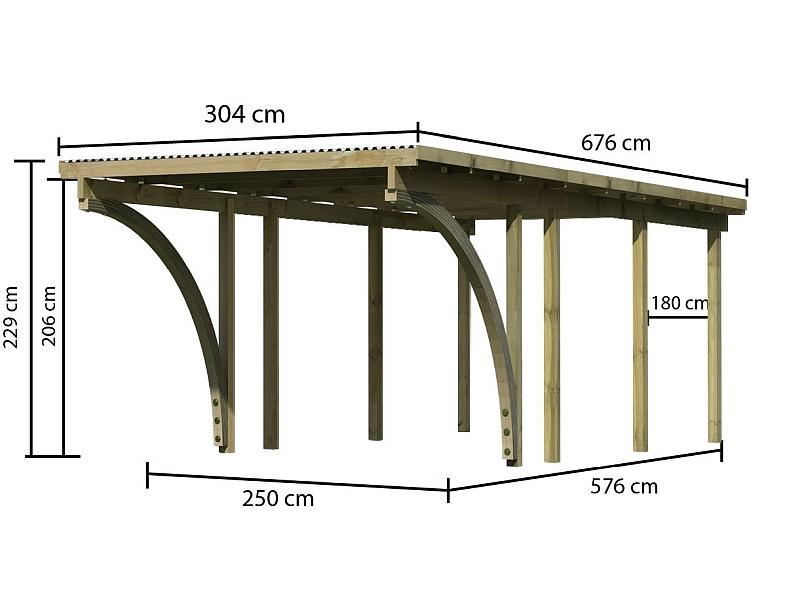 Karibu Einzelcarport ECO 2 Variante C kdi