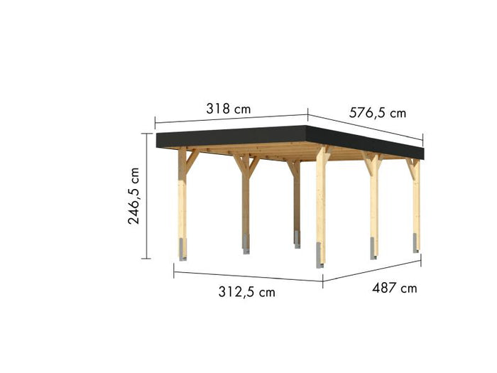 Karibu Einzelcarport Leimholz 1