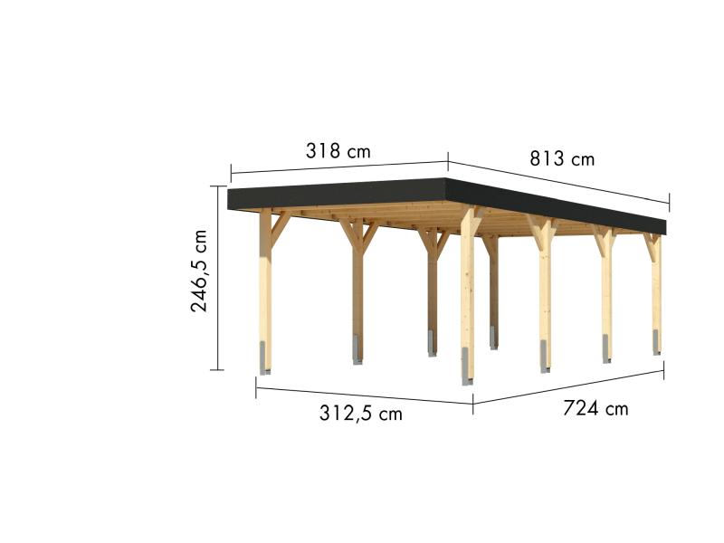 Karibu Einzelcarport Leimholz 2