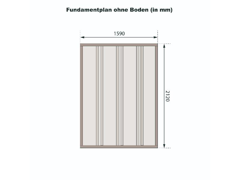 Karibu Fahrradgarage 3, natur 19 mm