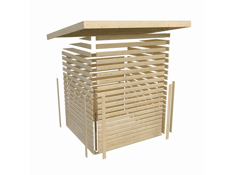 Karibu Fahrradgarage 3, natur 19 mm