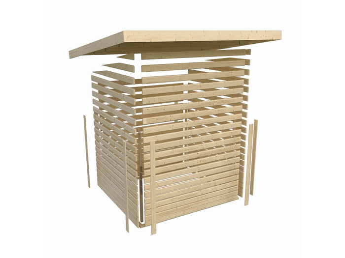 Karibu Fahrradgarage 3, natur 19 mm