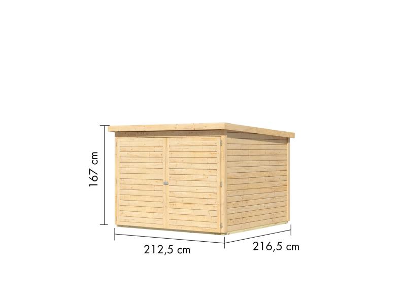 Karibu Fahrradgarage 4, natur 19 mm