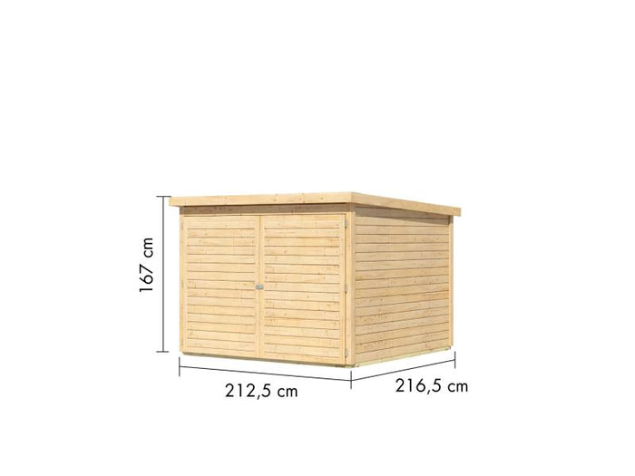 Karibu Fahrradgarage 4, natur 19 mm