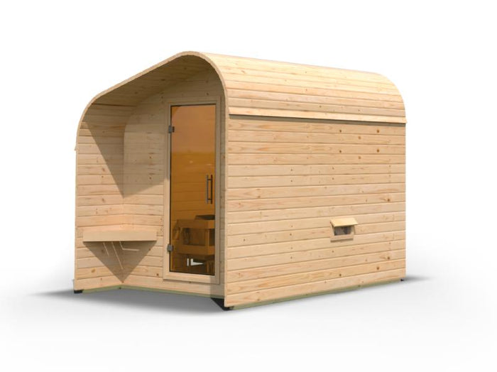 Karibu Fasshaus 2 asymmetrisch, ohne Saunaofen