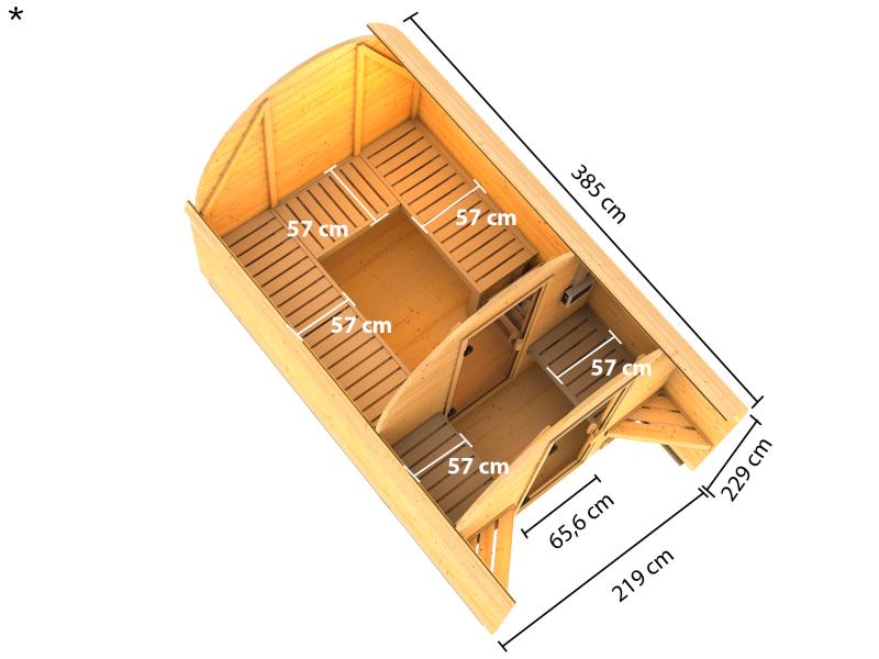 Karibu Fasshaus 3 ohne Saunaofen