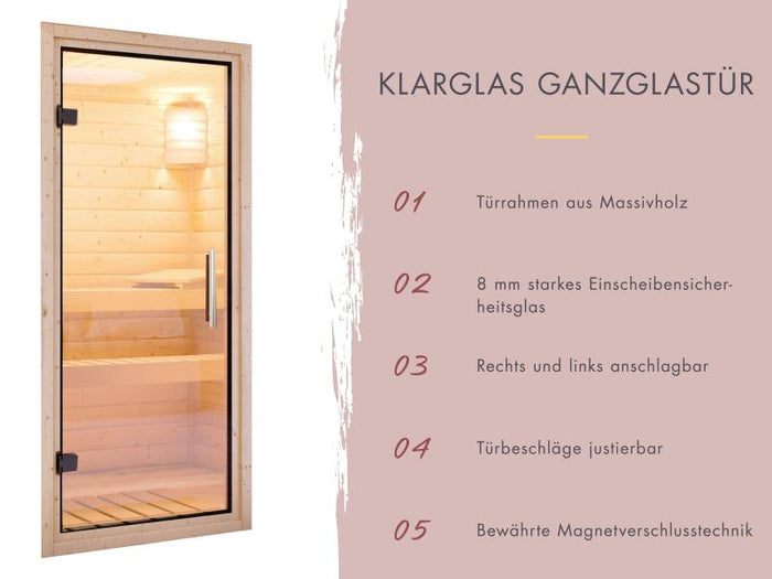 Karibu Fasssauna Asymmetrisch 3, inkl. 9 kW Ofen externe Steuerung