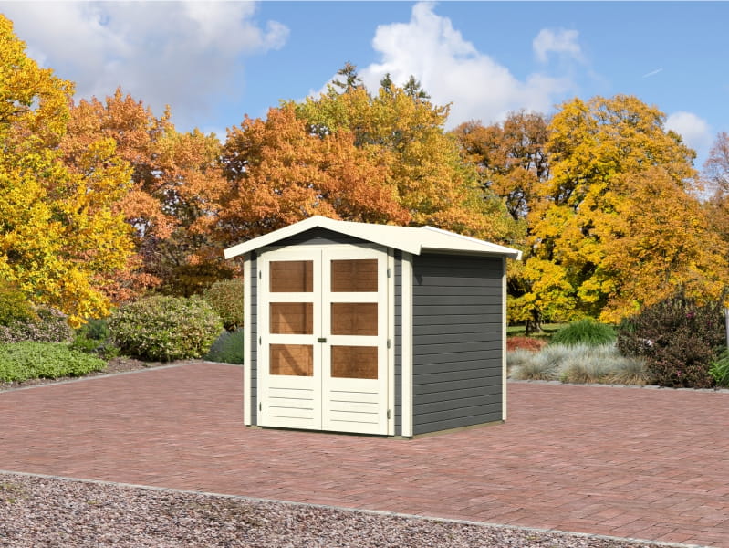 Karibu Gartenhaus Amberg 2 terragrau