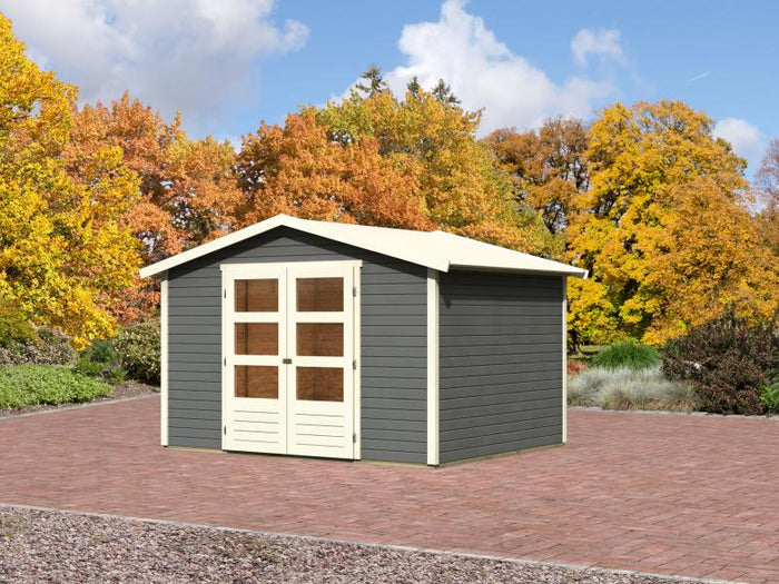 Karibu Gartenhaus Amberg 4 terragrau