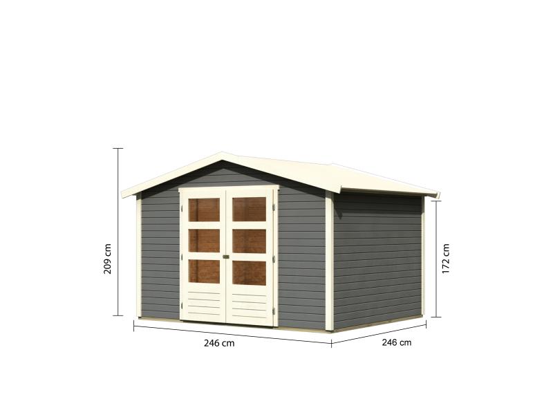 Karibu Gartenhaus Amberg 4 terragrau