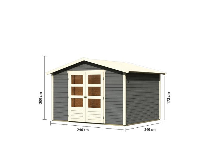 Karibu Gartenhaus Amberg 4 terragrau