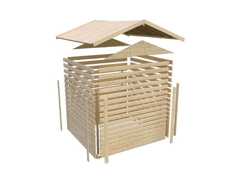 Karibu Gartenhaus Amberg 4 terragrau