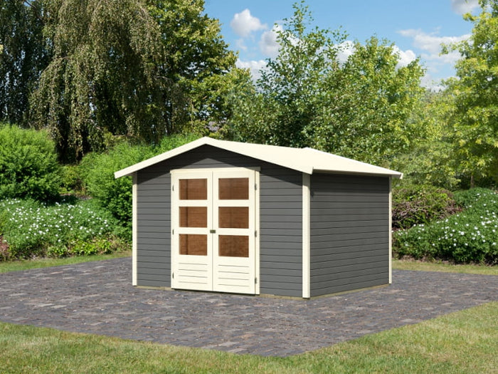 Karibu Gartenhaus Amberg 5 terragrau