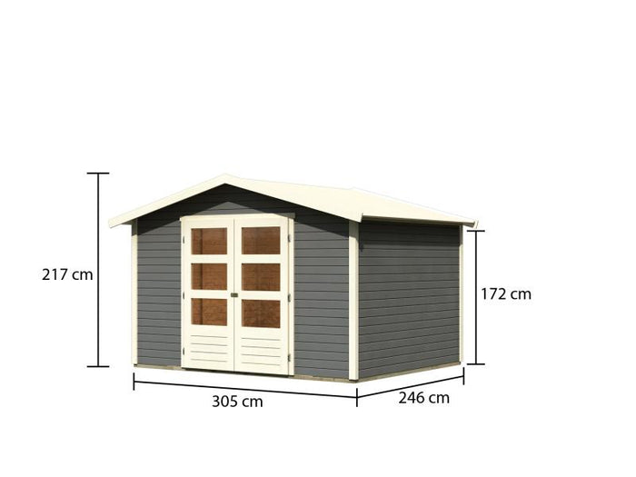 Karibu Gartenhaus Amberg 5 terragrau